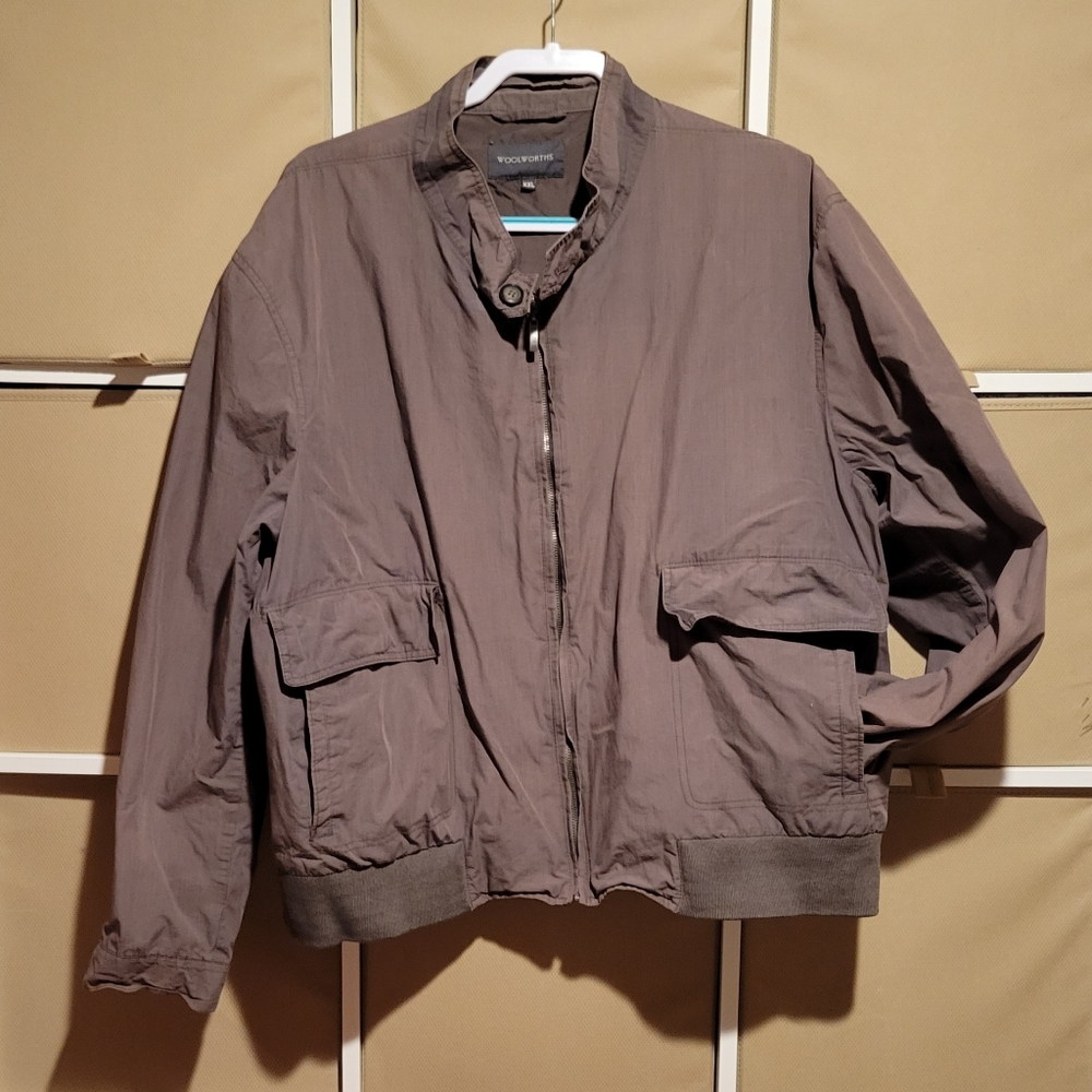 Vintage  Woolworths Brown Suiting Plaid Lightweight Men's Jacket XXL